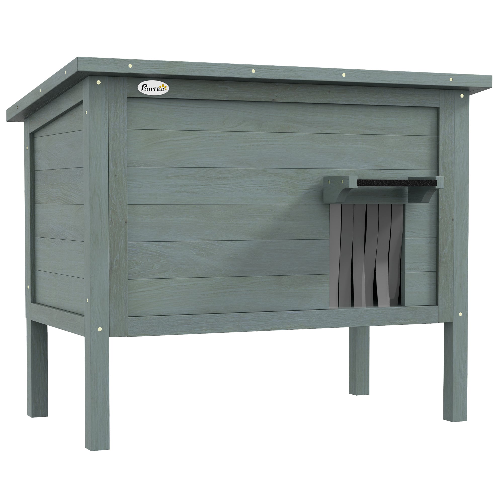 Outdoor Cat House, Feral Insulate Wooden Kitten House with Removable Floor, Water-Resistant Openable Roof, 85 x 50 x 68.5cm - Charcoal Grey