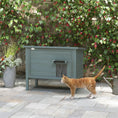 Load image into Gallery viewer, Outdoor Cat House, Feral Insulate Wooden Kitten House with Removable Floor, Water-Resistant Openable Roof, 85 x 50 x 68.5cm - Charcoal Grey

