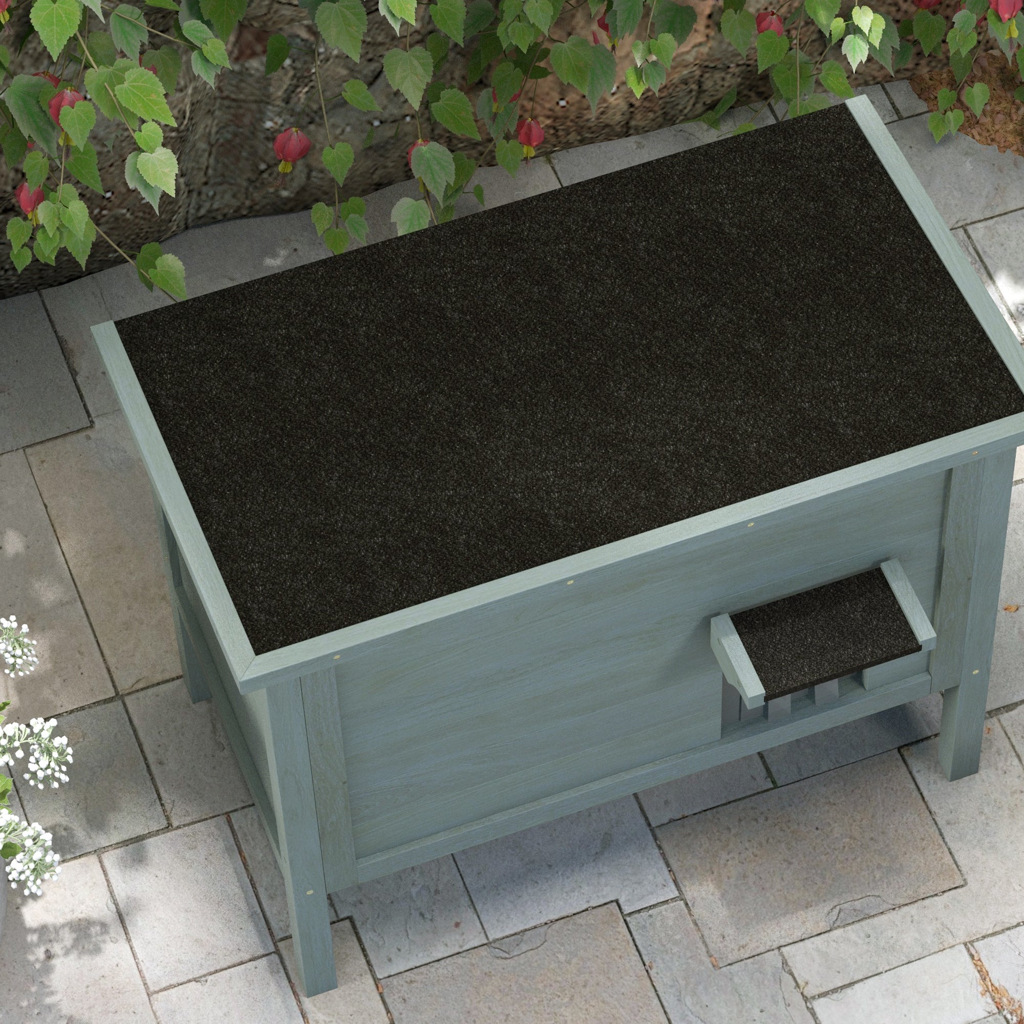 Outdoor Cat House, Feral Insulate Wooden Kitten House with Removable Floor, Water-Resistant Openable Roof, 85 x 50 x 68.5cm - Charcoal Grey