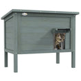 Load image into Gallery viewer, Outdoor Cat House, Feral Insulate Wooden Kitten House with Removable Floor, Water-Resistant Openable Roof, 85 x 50 x 68.5cm - Charcoal Grey
