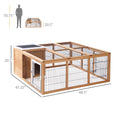 Load image into Gallery viewer, PawHut Rabbit Hutch Bunny Cage with Openable Main House, Indoor Outdoor Waterproof Rabbit House, Guinea Pig Cage for Small Animals with Three Ventilation Doors, Natural
