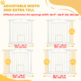 Load image into Gallery viewer, Dog Gate, 30" Extra Tall Pet Gate with Cat Door, Includes 2.8" and 5.5" Extension Kits, Pressure Mounted Stair Gate for Doorways, Hallways, Stairways, 30"-41" Width
