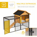 Load image into Gallery viewer, 2-Level Rabbit Hutch Bunny House with Weatherproof Asphalt Roof, Removable Tray and Ramp for Rabbits, Chickens, Ducks, Outdoor
