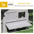 Load image into Gallery viewer, PawHut 83" L Outdoor Rabbit Hutch with Double Runs, Large Guinea Pig Cage Indoor, Wooden Bunny Hutch with Weatherproof Roof, Removable Tray, Ramps, Gray
