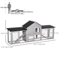 Load image into Gallery viewer, Large Rabbit Hutch Wood Bunny Cage Outdoor Guinea Pig House with Double Runs Slide Out Tray Ramps, 83"x18"x33", Grey
