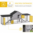 Load image into Gallery viewer, Large Rabbit Hutch Wood Bunny Cage Outdoor Guinea Pig House with Double Runs Slide Out Tray Ramps, 83"x18"x33", Grey
