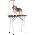Load image into Gallery viewer, 32" Foldable Dog Grooming Table Pet Drying Beauty Table with 20-60cm Adjustable Arm, Rubber Top, Black
