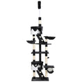 Load image into Gallery viewer, Cat Tower for Large Cats Adult, Floor to Ceiling Cat Tree Adjustable Height 94"-102" Multi-Level with Scratching Posts, Cozy Hammock, Dangling Ball Toy, White
