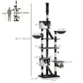 Load image into Gallery viewer, Cat Tower for Large Cats Adult, Floor to Ceiling Cat Tree Adjustable Height 94"-102" Multi-Level with Scratching Posts, Cozy Hammock, Dangling Ball Toy, White
