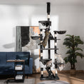 Load image into Gallery viewer, Cat Tower for Large Cats Adult, Floor to Ceiling Cat Tree Adjustable Height 94"-102" Multi-Level with Scratching Posts, Cozy Hammock, Dangling Ball Toy, White
