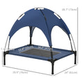 Load image into Gallery viewer, Elevated Dog Bed with Canopy, Portable Raised Dog Cot for M Sized Dogs, Indoor & Outdoor, 30" x 24" x 29", Dark Blue

