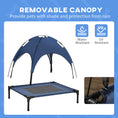 Load image into Gallery viewer, Elevated Dog Bed with Canopy, Portable Raised Dog Cot for M Sized Dogs, Indoor & Outdoor, 30" x 24" x 29", Dark Blue
