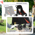 Load image into Gallery viewer, Pet Stroller with Universal Front Wheels, Shock Absorber, One-Click Foldable Dog Cat Carriage with Brakes, Storage Bags, Safety Leash for Large & Medium Dogs, Black
