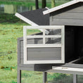 Charger l'image dans la visionneuse de la galerie, 79" Wooden Chicken Coop, Outdoor Hen House, Poultry Habitat with Removable Tray, Nesting Box, Run, Ramp, Grey
