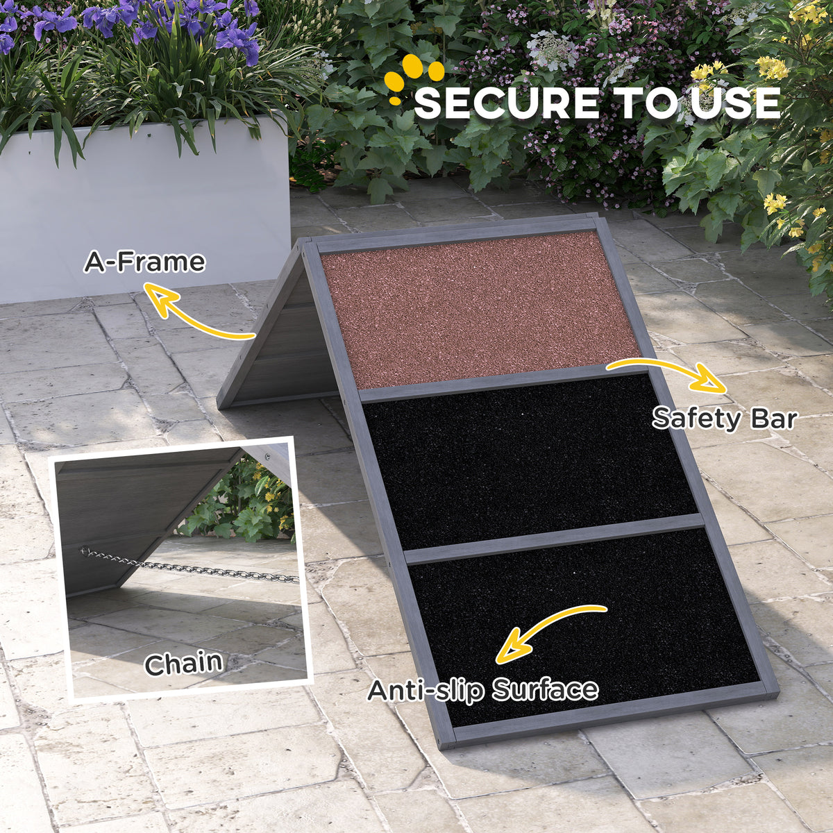 Breeding Ramp PawHut Pupstacle A-Frame Dog Agility Ramp with Non-Slip Surface Gray