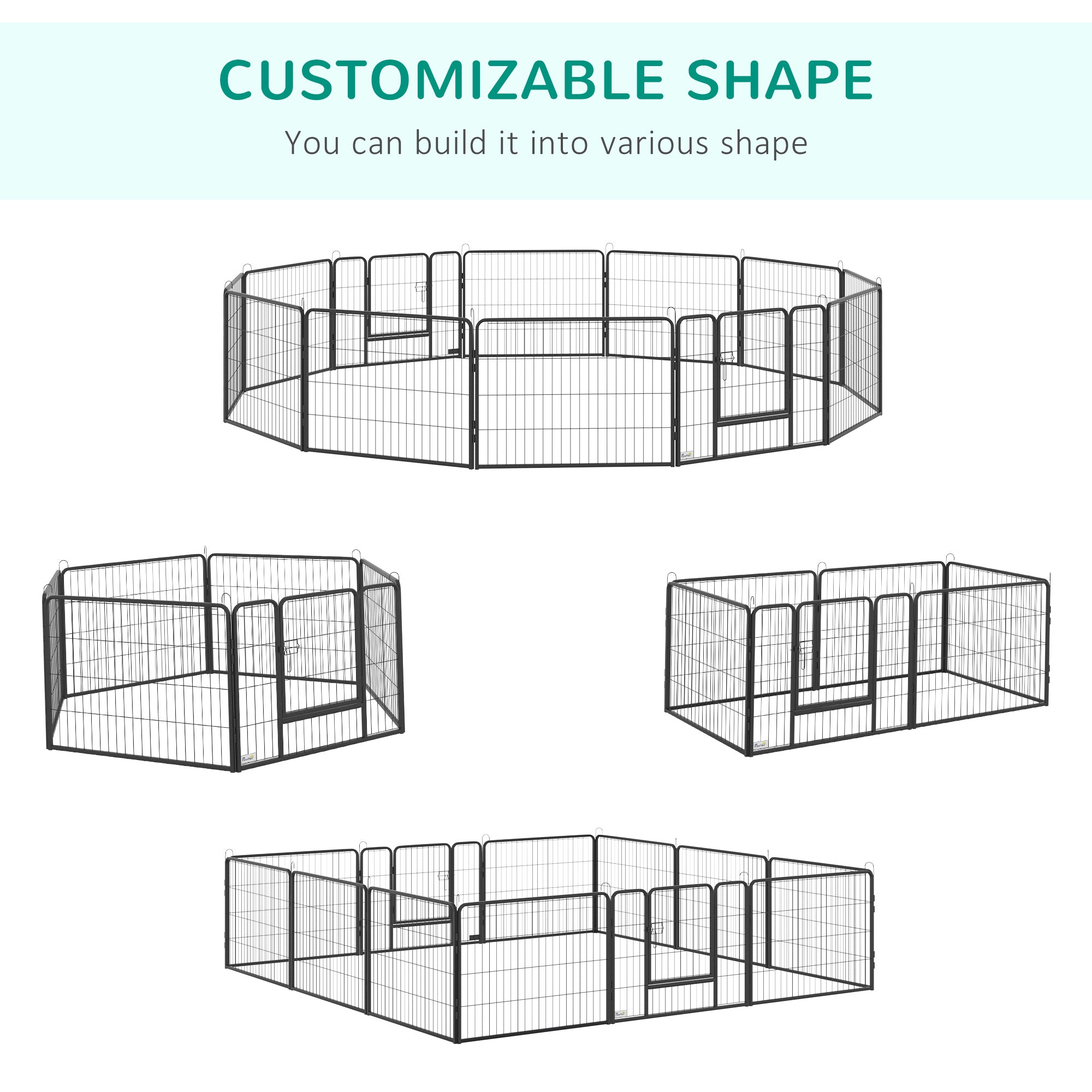 Dog Pen 12 Panels Puppy Pen Heavy Duty Pet Playpen for Indoor Outdoor for Dogs, Rabbits, Ducks 60cm High