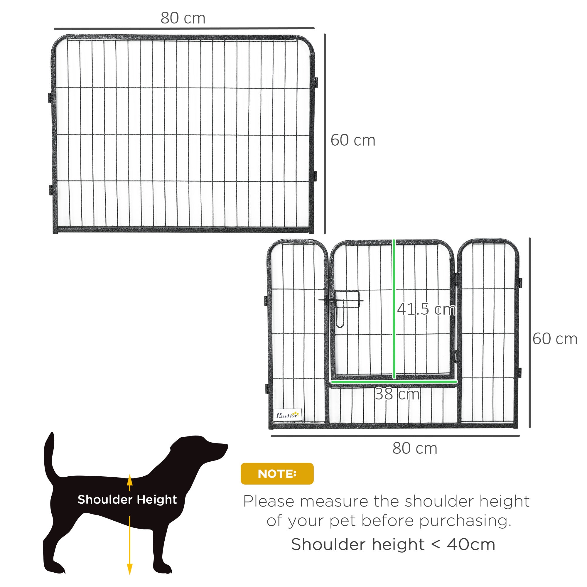 Dog Pen 12 Panels Puppy Pen Heavy Duty Pet Playpen for Indoor Outdoor for Dogs, Rabbits, Ducks 60cm High