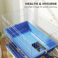Load image into Gallery viewer, 28" 2-Tier Small Animal Cage with 2 Doors, Deep Base, Ramp, Dish & Bottle, Blue
