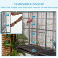 Load image into Gallery viewer, 65" Double Rolling Metal Bird Cage with Divider, Large Parrot Cage for Parakeet, Canaries, Lovebirds, Budgie, Finch, with Detachable Rolling Stand, Storage Shelf, Wood Perch & Food Container
