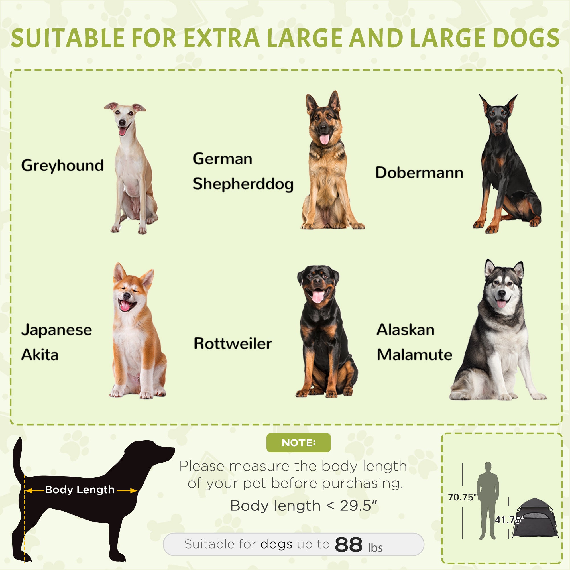 Pop Up Dog Tent for Extra Large and Large Dogs, Portable Pet Camping Tent with Carrying Bag for Beach, Backyard, Home, Dark Gray