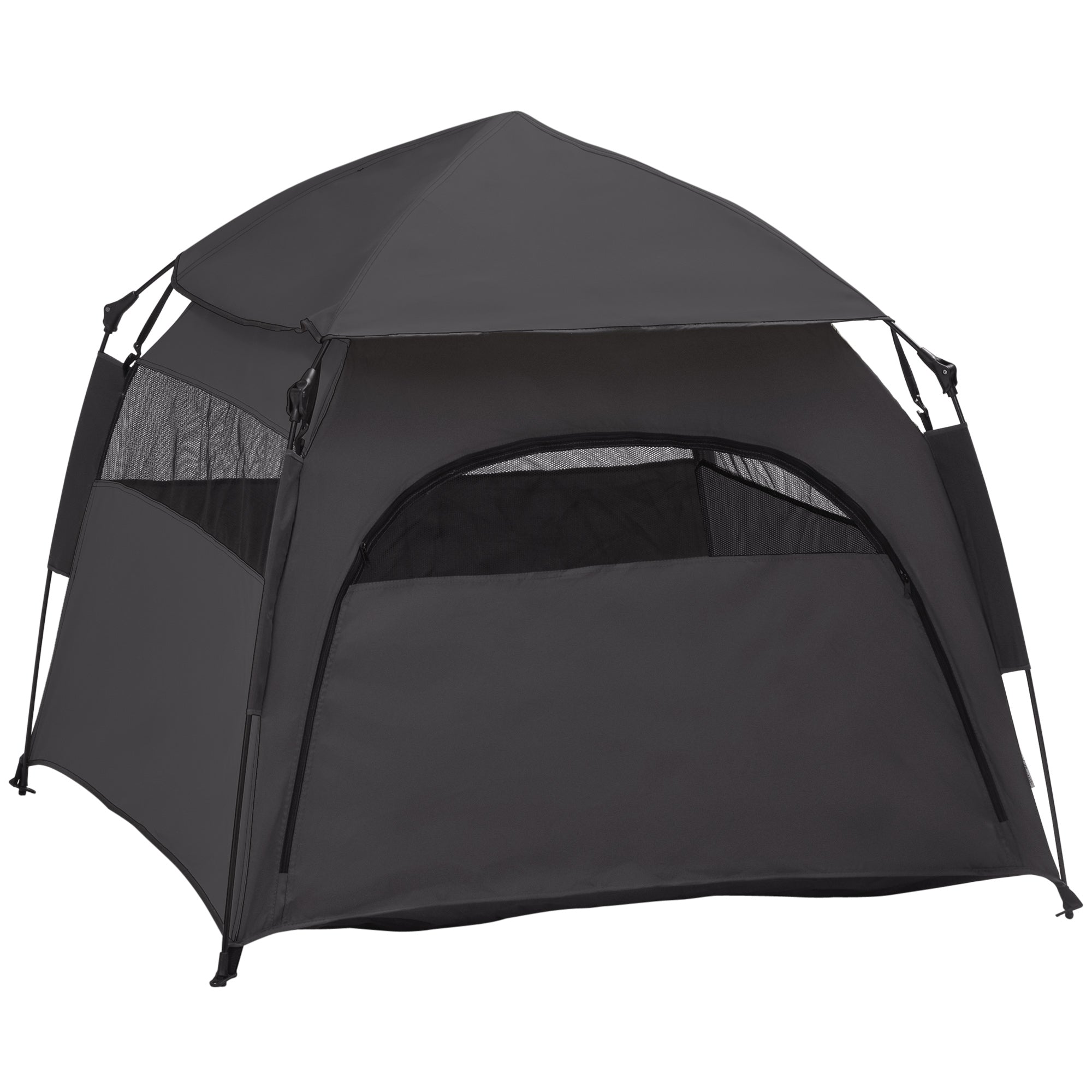 Pop Up Dog Tent for Extra Large and Large Dogs, Portable Pet Camping Tent with Carrying Bag for Beach, Backyard, Home, Dark Gray
