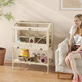 Load image into Gallery viewer, Wooden Hamster Cage, Gerbil Cage with Openable Top, Removable Tray, Seesaws, Water Bottle, Transparent Panels for Syrian, Dwarf Hamsters and Gerbils, 33.1" x 20.9" x 43.3"
