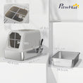 Load image into Gallery viewer, Stainless Steel Litter Box with Lid, Extra Large Hooded Cat Litter Tray for Big Cats with Front-Entry and Top-Exit, Metal Scoop, Deodorizer Bag, Non-Sticky, Odour Control and Easy Clean
