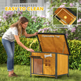 Charger l'image dans la visionneuse de la galerie, Dog House Anti-Chewing Steel Frame, Wooden Dog Kennel House with Openable Roof, Removable Floor, Door Curtain, Weatherproof Pet Shelter for Outdoor Indoor
