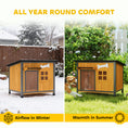 Charger l'image dans la visionneuse de la galerie, Dog House Anti-Chewing Steel Frame, Wooden Dog Kennel House with Openable Roof, Removable Floor, Door Curtain, Weatherproof Pet Shelter for Outdoor Indoor

