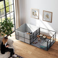 Load image into Gallery viewer, Whelping Box for Dogs, Puppies, 7 Panel Dog Playpen with Two Rooms, Washable Whelping Pads, Water-Resistant Oxford Fabric, Two Doors, for Small and Medium Dogs
