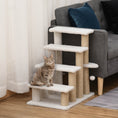 Load image into Gallery viewer, Pet Stair, Cat Tree with 4-step Climb Ladder, Scratching Posts, Platforms, Toy Ball, for Indoor Elderly Cats Kittens, White
