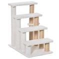 Load image into Gallery viewer, Pet Stair, Cat Tree with 4-step Climb Ladder, Scratching Posts, Platforms, Toy Ball, for Indoor Elderly Cats Kittens, White
