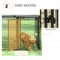 Load image into Gallery viewer, Outdoor Dog Kennel Run, Large Wire Steel Puppy Fence, Lockable Pet Playpen Crate Enclosure, with Top Cover, Door, Black
