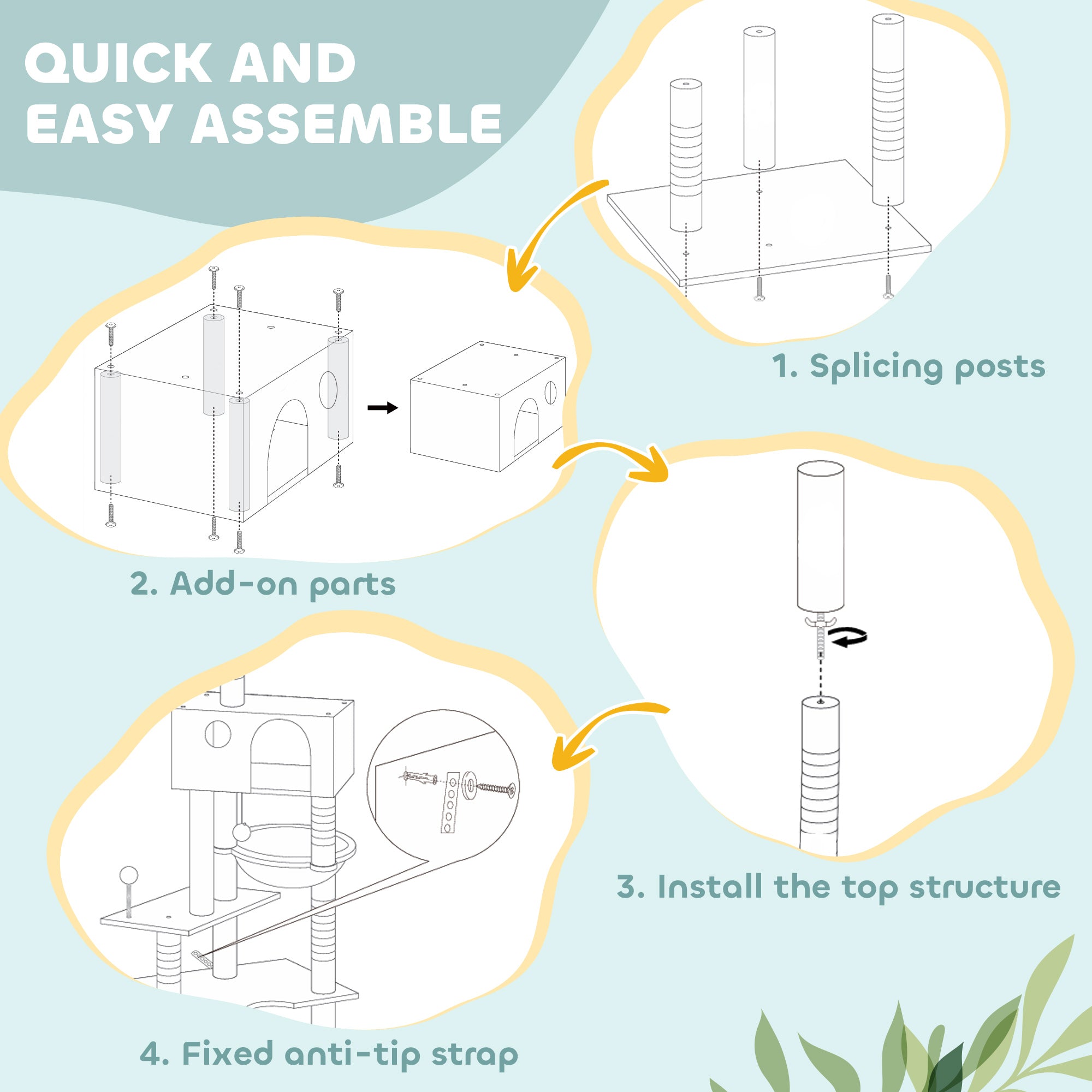 Floor to Ceiling Cat Tree, 230-250cm Adjustable Tall Cat Climbing Tower with 2 Condos, Hammock and Sisal Scratching Posts, for Indoor, Multi-Level Activity Centre, Dark Grey