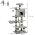 Load image into Gallery viewer, Cat Tree, Cat Tower for Indoor Cats with Sisal Scratching Post, Cat Condo, Hammock, Bed, Ladder, Platforms, Toy Balls for Kittens, Light Grey
