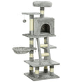 Load image into Gallery viewer, Cat Tree, Cat Tower for Indoor Cats with Sisal Scratching Post, Cat Condo, Hammock, Bed, Ladder, Platforms, Toy Balls for Kittens, Light Grey
