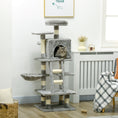 Load image into Gallery viewer, Cat Tree, Cat Tower for Indoor Cats with Sisal Scratching Post, Cat Condo, Hammock, Bed, Ladder, Platforms, Toy Balls for Kittens, Light Grey
