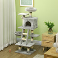 Load image into Gallery viewer, Cat Tree, Cat Tower for Indoor Cats with Sisal Scratching Post, Cat Condo, Hammock, Bed, Ladder, Platforms, Toy Balls for Kittens, Light Grey
