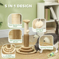 Load image into Gallery viewer, Cat Scratching Post, 49cm Cat Scratcher with Sisal Post, Interactive Track Ball Toy, Self Grooming Brush, Hanging Toy Ball, Feather, 5 in 1 Small Kitten Cat Scratch post, Oak Tone

