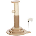 Load image into Gallery viewer, Cat Scratching Post, 49cm Cat Scratcher with Sisal Post, Interactive Track Ball Toy, Self Grooming Brush, Hanging Toy Ball, Feather, 5 in 1 Small Kitten Cat Scratch post, Oak Tone
