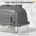 Charger l'image dans la visionneuse de la galerie, Stainless Steel Litter Box with Lid, Enclosed Cat Litter Box with Scoop, Deodorizer Bag, Handle, Odour Control, Non-Sticky and Easy to Clean, Dark Grey
