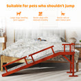 Load image into Gallery viewer, Wooden Dog Ramp, 73" Long Pet Ramp with Non-slip Rug & Removable Guardrails, Brown
