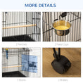 Load image into Gallery viewer, 53.9'' Large Rolling Steel Bird Cage Bird House with Detachable Rolling Stand, Storage Shelf, Wood Perch, Food Container, Black
