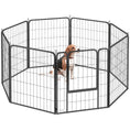 Load image into Gallery viewer, Dog Pen, 8 Panel Puppy Pen, Steel Dog Playpen, for Medium Breeds, 80cm Tall, Black
