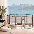 Load image into Gallery viewer, Dog Pen, 8 Panel Puppy Pen, Steel Dog Playpen, for Medium Breeds, 80cm Tall, Black
