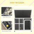 Load image into Gallery viewer, Outdoor Dog Kennel, Wooden Dog House Shelter with Asphalt Openable Top, Removable Floor, Clear Front Panel, Curtain, Windows, for Small, Medium Puppies, 90 x 62 x 71cm, Light Grey
