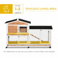 Load image into Gallery viewer, 62" Wooden Rabbit Hutch, Bunny Cage with Wheels, Run Box, Tray, Ramp for Small Animals, Guinea Pig, Indoor Outdoor Use, Yellow
