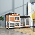 Load image into Gallery viewer, 62" Wooden Rabbit Hutch, Bunny Cage with Wheels, Run Box, Tray, Ramp for Small Animals, Guinea Pig, Indoor Outdoor Use, Yellow
