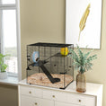 Load image into Gallery viewer, Hamster Cage, Gerbil Cage with Glass Basin, Ramps, Platforms, Hut, Exercise Wheel, Water Bottle, Dish, for Syrian and Dwarf Hamsters, 24" x 16" x 21.5"
