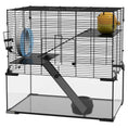 Load image into Gallery viewer, Hamster Cage, Gerbil Cage with Glass Basin, Ramps, Platforms, Hut, Exercise Wheel, Water Bottle, Dish, for Syrian and Dwarf Hamsters, 24" x 16" x 21.5"
